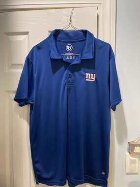 47 Brand New York Giants NFL Royal Blue Moisture Wicking Performance Polo Shirt